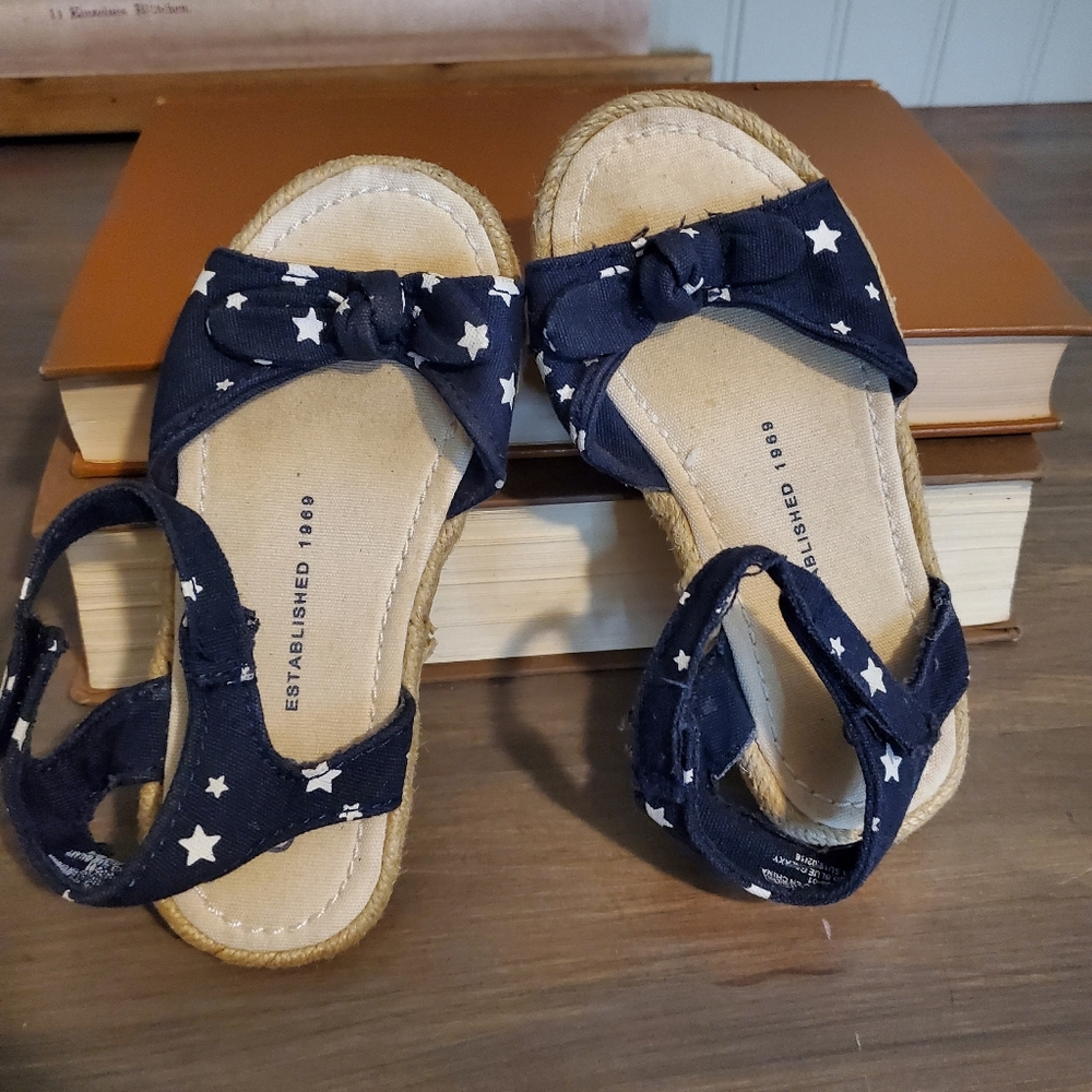 Gap Kids Sandals Navy Blue White Star Galaxy Espadrilles